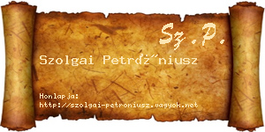 Szolgai Petróniusz névjegykártya